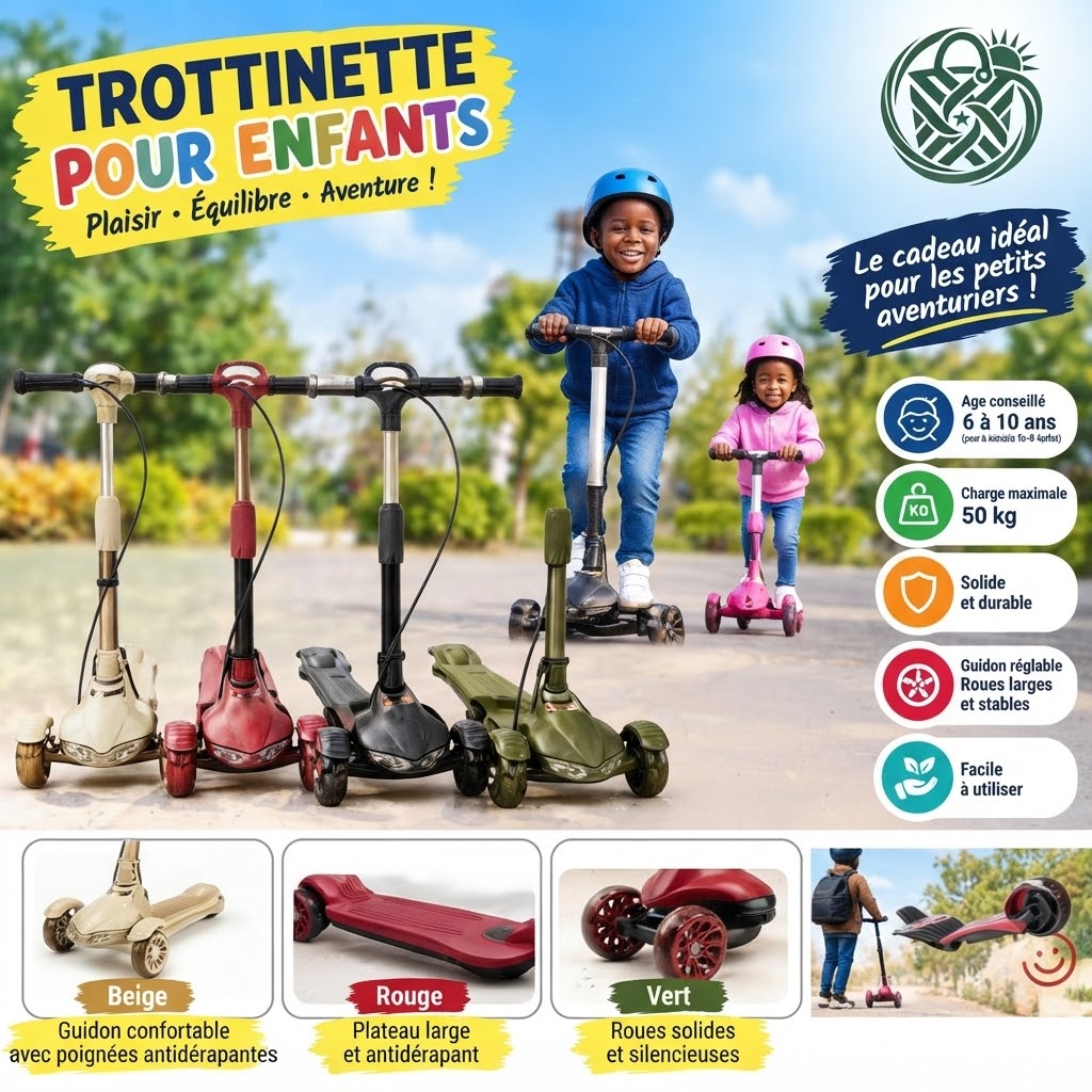 Trottinette Bluetooth Lumineuse et Musicale – Fun, Moderne et Évolutive